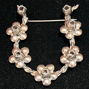 Lang Vintage 1940’s-50’s Sterling 925 Horseshoe Equestrian Brooch